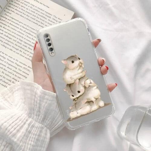 Hamsters cartoon cute Phone Case Transparent for Redmi note cc K 30 10 20 8 9 8 S E T X PRO cover funda shell