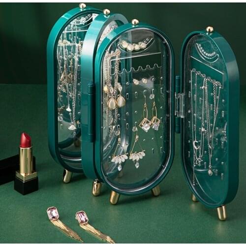 Jewelry Storage Box Earrings Jewelry box Jewelry Organizer Display Multilayer Dustproofs Organizer Foldable Portable Case Boxes