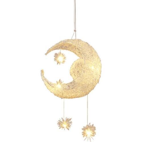 Handmade Modern Aluminum Moon Star Pendant light Lamp for Kid Children Room Bedroom Lustres Decorative Fixture Lighting PLL-625