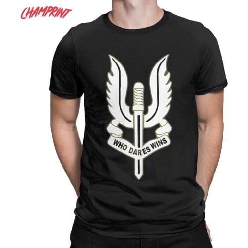 Special Air Service British Special Forces Who Dares Wins Men T Shirt Tees Round Neck T-Shirt 100% Cotton 6XL Clothing