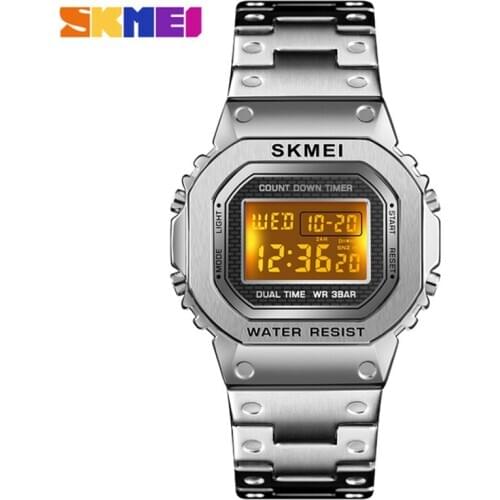 SKMEI 1456 Sports Watches Military Sports Watches Analog Digital stainless steel SHOCK LED Quartz Wristwatches relogio masculino