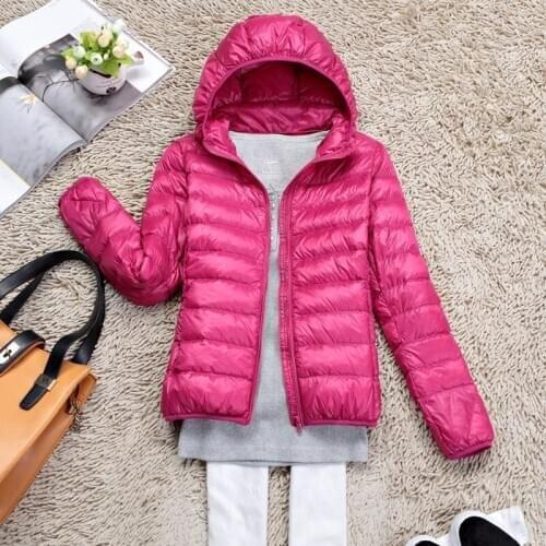 Ultra Light Down Jacket Woman Hooded Korean Plus Size Coat Female Thin Autumn Jackets for Women Chaqueta Mujer KJ412