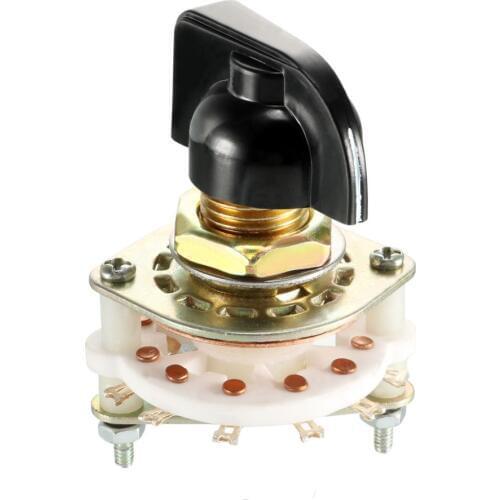 UXCELL 1PCS 1/2 Pole 6 Position 3/6/7/11 Throw Selectable 1Deck Band Selector Rotary Switch with Plastic Knob Switch Accessories