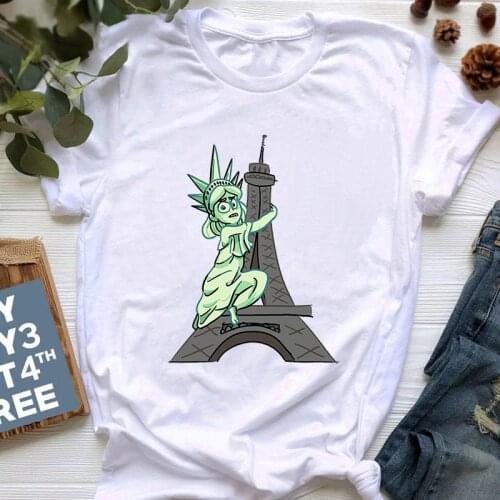 2021 Tops Womens T-shirts Statue Of Liberty Tshirt women Funny Cartoon Graphic Tees Summer Casual Short Sleeve O Neck T Shirt