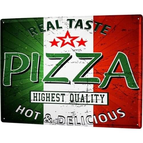 Tin Sign Nostalgic Fun pizza real taste