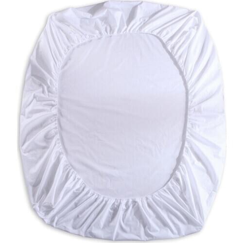 1pc 100%Polyester Fitted Sheet Mattress Cover Solid Color Bedding Linens Bed Sheets With Elastic Band 160x200cm Queen Size 1 PCS