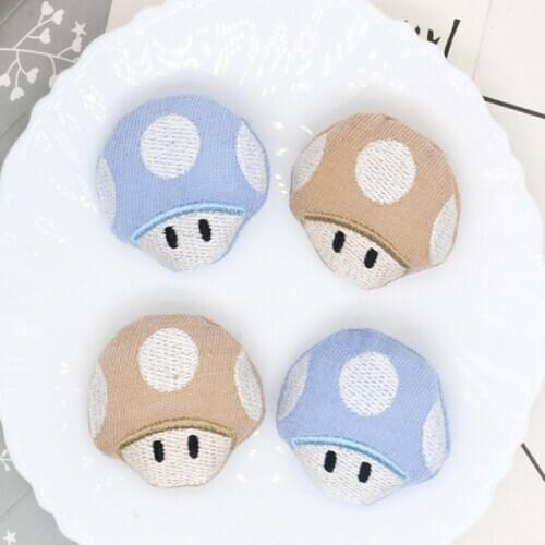 10pcs/lot DIY Handmade Cartoon mushroom Padded Patches Appliques For Clothes Sewing Supplies DIY Hair Decoration