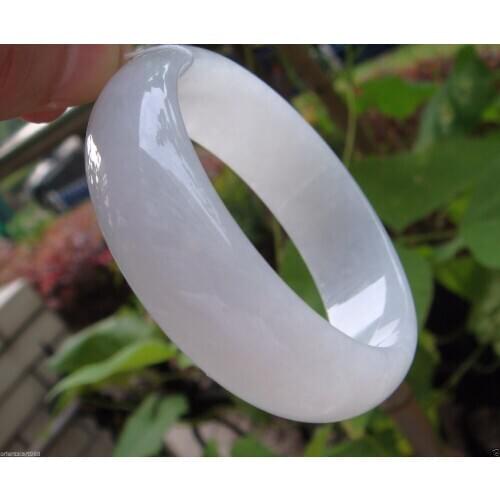 100% Natural Untreated Icy Jadeite Emerald Jade Bangle Bracelet 58-60MM