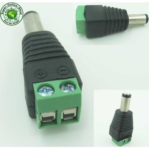 5pcs male Connector Plugs Jack For 5050 / 3528 SMD LED Strip sigle color Light DC Power Supply AC Adapter Plug Cable