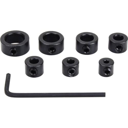 8pcs/Set3-12mm Drill Bit Carbon Steel Drill Bit Limiter Locator Ring Depth Stop Collar Ring Positioner Hex Wrench Woodwork Tool