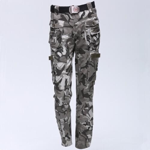 New Brand Slim Straight Pants Women Army Camouflage Styles Trousers Casual Military Pants For Female Fashion Pockets Pants Cargo
