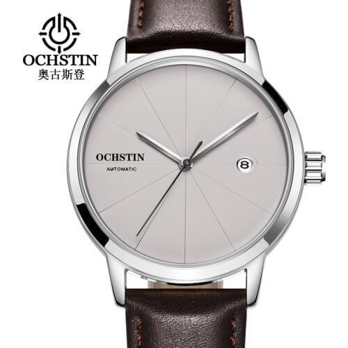 Top Brand OCHSTIN Luxury Men Watch Date Sports Automatic Mechanical Watches Male Clock Simple Style Leather Wrist Watch relogio