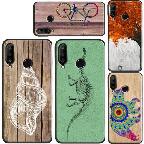 Pine Tree Cone Poppy wood Printed Case For Huawei P40 Lite P20 P30 Pro Mate 10 20 Nova 5T P Smart 2019 Honor 8X 9X 10i Coque