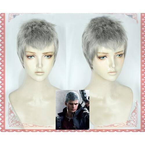 Nero Cosplay Wig Halloween Cosplay Costume Wig Hair Game Hunter Nero Short Silver Gray Hair + Wig Cap