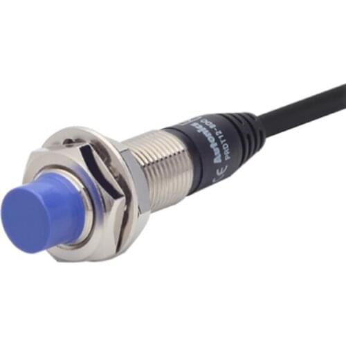 PRD12-8DP Sensor, Inductive Prox, 12mm Round, Non Shielded, 8mm Sensing, PNP, NO, 3 Wire, 10-30 VDC