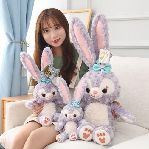 40/50/90cm Disney Stellalou Plush Doll Stuffed Animal Purple Long Eared Lovely Rabbit Toys For Children Girl Birthday Gifts
