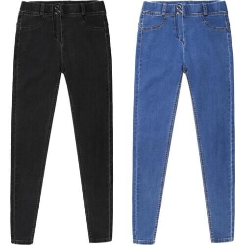 New Stylish High Elastic Pencil Jeans Athletic Durable Unique Women Tight Fitness Denim Leggings for Summer Streetwear