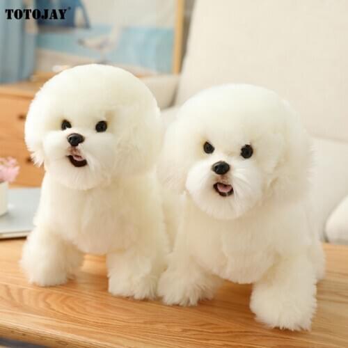 Simulation Bichon Frise Plush Dog Toys Super Cute Likelife Corgi Dog Doll Stuffed Animal Maltese Dog Puppy Pets Toys