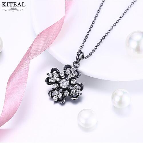 KITEAL Hot sale! Gold color White pendant for women Plum Black Pendant Necklace fashion style colares jewellery