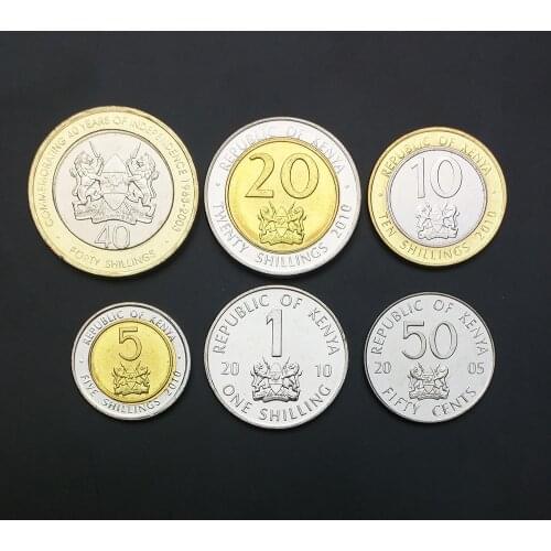 Kenya Set 6 Pieces Coins New Original Coin Unc 100% Real Africa Issuing Coins