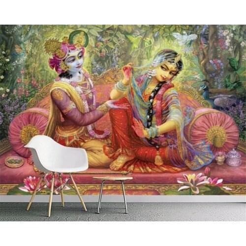 Beibehang Customized living room bedroom oil painting beautiful background wall Indian beauty TV sofa decorative painting