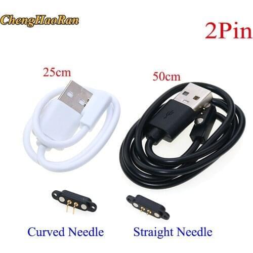 1set Magnetic Usb Charging Cable Male Female Pogo Pin Connector Power Solution 2 Pin Magnets Contact Pad PCB Solder