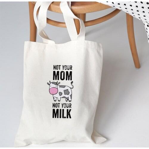 Reusable Shopping Bag Eco Large Capacity Canvas Tote Bag Women Letter Cartoon Graphic Harajuku Shopper Bag Female Shoulder Bag