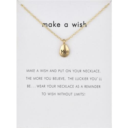 12pcs Fashion Jewelry Mom Word Pebbles Pendant Necklace For Women