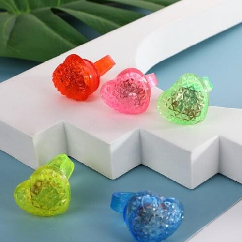 20 LED Light Up Soft Heart Rings Bulk Blinking Jelly Ring Birthday Party Favor for Bar Parties Bag Fillers Toy Assorted Colors