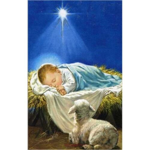 Counted Cross Stitch Kits Needlework Embroidery - Crafts 14 ct Aida DMC Color DIY Arts Handmade Home Decor - Holy Child Jesus