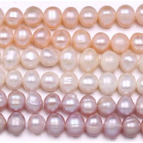 Natural Freshwater Pearl Beading Spherical Real Pearls for DIY Charms Bracelet Necklace Jewelry Making Strand 36cm 4 5 6 7 8MM