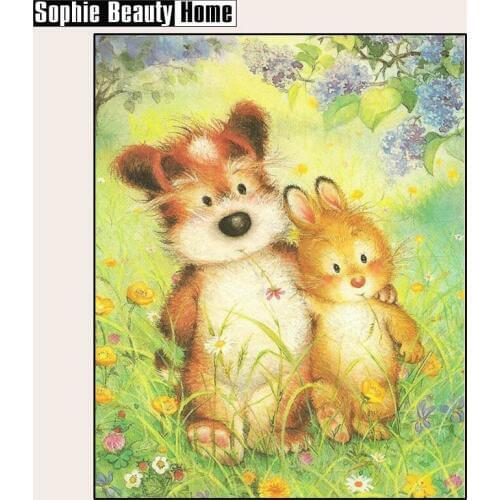 2018 NEW Diy 3d Diamond Painting Cartoon Animals Diamond Mosaic Square Diamond Embroidery Cross Stitch Sets Home Decoration