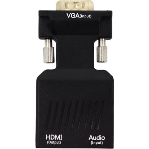 VGA to HDMI 1080P VGA Male to HDMI Female Audio Video Cable Converter Adapter for Computer Desktop Laptop PC Monitor