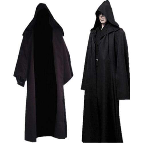 2020 New Darth Vader Terry Jedi Black Robe Jedi Knight Hoodie Cloak Halloween Cosplay Costume Cape For Adult