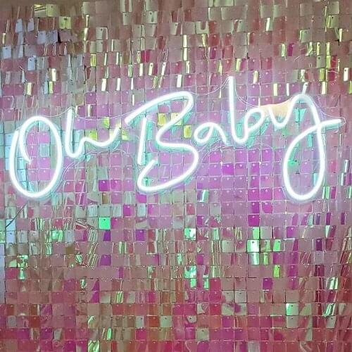 Custom Neon Sign Oh Baby Shower Birthday Gender Reveal Party Colorful Rainbow Room Home Wedding Decoration Gift Lamp Led Light