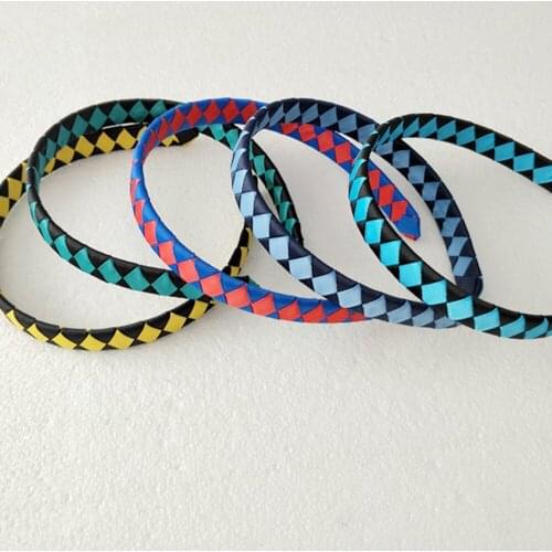 Hairbands Headband 2CM Hair Head Band Hoop Braid Diamond Check Classic Weaving Ribbon Fully Lined Winding Woman Girl Lady FJ3140