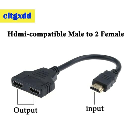 HDMI 1x2 1080P Cable HDMI Splitter Cable 1 Male To Dual HDMI 2 Female Y Splitter Adapter For HDMI HD LED LCD TV Projector 30cm
