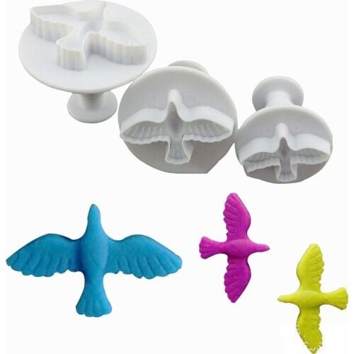Christmas Baking Pigeon Fondant Cake Cookies Paste Mold Sugarcraft Plunger Cutter Cupcake Decorating Set Tools Kitchen Dumpling