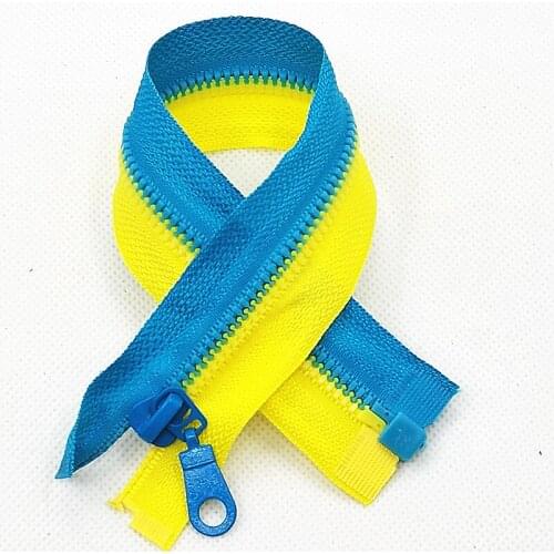 2Pieces 5#(25-70cm) Detachable Resin Zipper Opening Automatic Ecological Locking Plastic Zipper For Sewing Suit