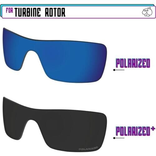 EZReplace Polarized Replacement Lenses for - Oakley Turbine Rotor Sunglasses - BlackPPlus-SapphireP