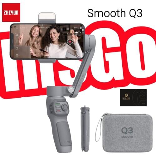 ZHIYUN SMOOTH Q3 Smartphones Gimbal 3-Axis Flexible Phone Handheld Stabilizer with Fill Light for iPhone Xiaomi Samsung