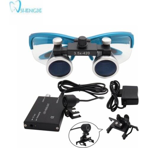 Dental Loupes Dental Magnifier Dental Lab Medical Loupes Magnification Binocular 3.5x Headlight Headlamp 3W/5W Seperately