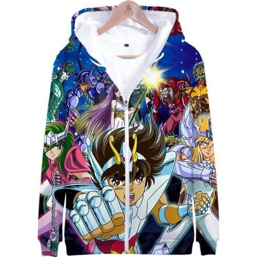 Hot Sale 3D Zipper Hoodies Printed My Hero Academia Sweatshirts Saint Seiya Men Women Autumn Winter Fashion Zipper Sweatshirts