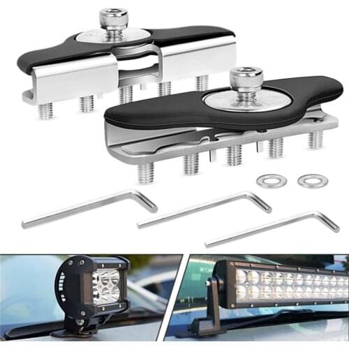 1pc A-Pillar Work Light Spotlight Mount Clamps Holder For Jeep Truck Off Road 4X4 SUV Engine Hood LED Light Bar Mounting Bracket