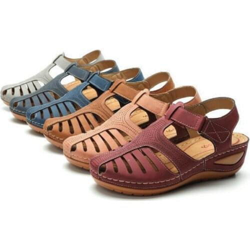 Summer Style Womens Beach Sandals Round Head Slope Heel Comfortable Lightweight Sandals Women Casual Shoes Sandalias Mujer