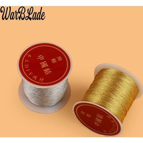 0.2/0.4/0.6/0.8/1mm Silver Gold Cord Nylon Cord Chinese knot Thread String Rope Bead For DIY Braided Tassel Ring Bracelet Making