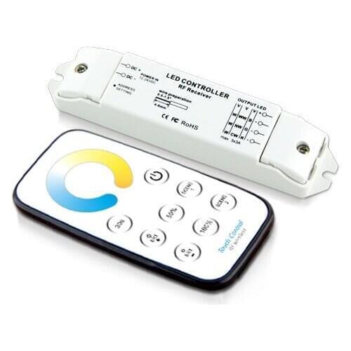 12v 24v RF touch remote control 3 channels CW NW WW led strip controlle