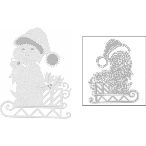 2020 New Christmas Animal Hat Dog Metal Cutting Dies Iris and Gift Box Die Scrapbooking For Crafts Card Making no Stamps Sets