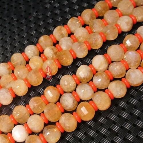 9x11mm Natural Yellow Citrines Quartzs Beads Faceted DIY Loose Beads For Jewelry Making beads Accessories 15'' Men Women Gift