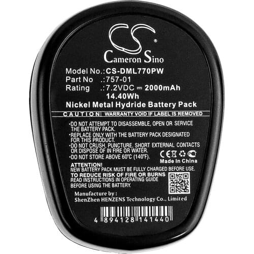 Cameron Sino Battery for Dreme 757-01 fits Dreme MultiPro 7700-01 7700-02 power Tools Replacement battery 2000mAh